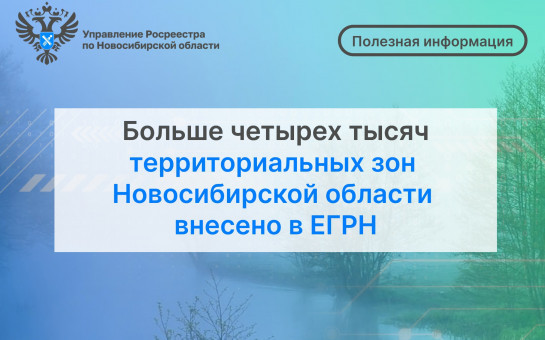 Больше четырех тысяч территориальных зон Новосибирской области внесено в ЕГРН