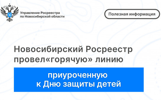 Новосибирский Росреестр провел «горячую» линию,  приуроченную ко Дню защиты детей